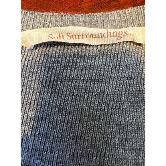 Soft Surroundings Raffinato Gray Sweater Flare Dress medium 3/4 sleeve - Picture 9 of 9